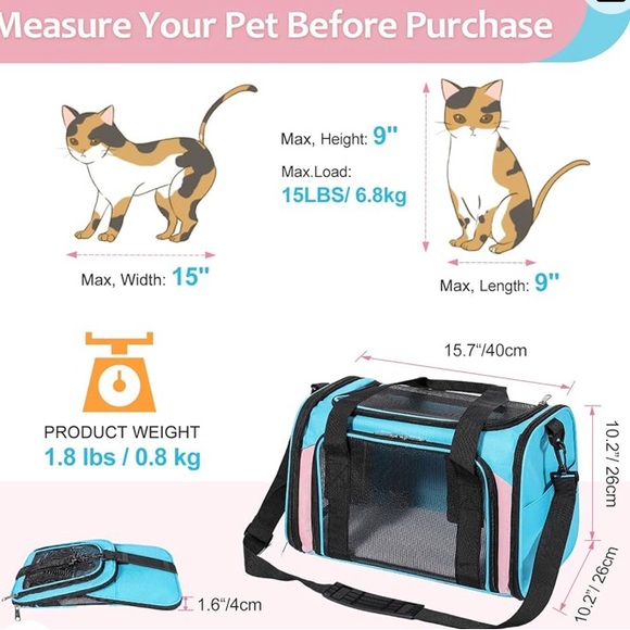 NWT Brand: Discala Cat Dog Carrier Up to 15 lbs - Picture 4 of 4